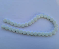 Бусина Таблетка колір білий 10 мм