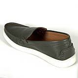 Чоловічі шкіряні мокасини зелені на світлій підошві весна осінь Міда 112074 (670) розмір, фото 5
