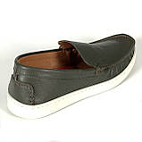 Чоловічі шкіряні мокасини зелені на світлій підошві весна осінь Міда 112074 (670) розмір, фото 3