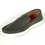 Чоловічі шкіряні мокасини зелені на світлій підошві весна осінь Міда 112074 (670) розмір, фото 7