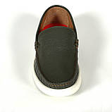 Чоловічі шкіряні мокасини зелені на світлій підошві весна осінь Міда 112074 (670) розмір, фото 8