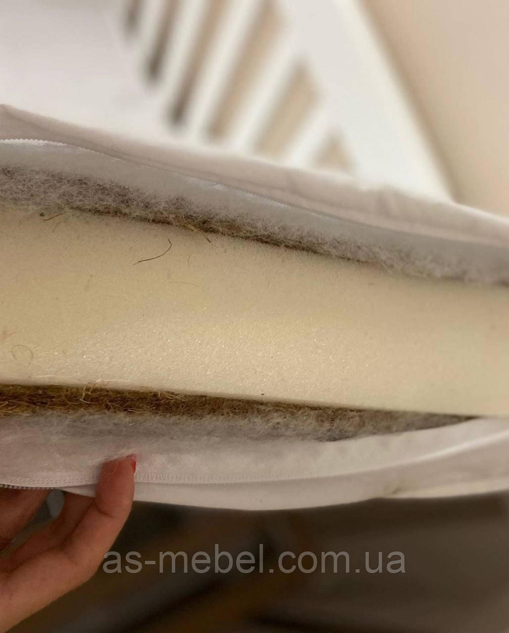 Матрас в дитяче ліжко розмір 1200*100*600 мм КПК колір білий, фото 1