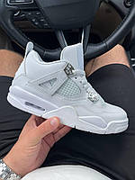 Кроссовки женские Nike Air Jordan 4 Retro White найк аир джордан белый высокие стильные яркие