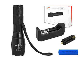 Потужний ручний тактичний професійний ліхтарик діодний на акумуляторі LTC