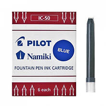 Комплект картриджів для пір'яних ручок Pilot, сині 6 штук IC-50