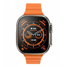 Розумний годинник Smart Watch 8 Ultra Смартгодинник з мікрофоном Шагомер Пульсометр Тонометр 49 mm Помаранчевий, фото 3