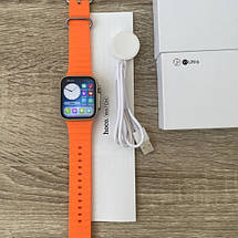 Розумний годинник Smart Watch 8 Ultra Смартгодинник з мікрофоном Шагомер Пульсометр Тонометр 49 mm Помаранчевий, фото 5