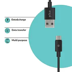 Дата-кабель Piko 1283126493881 2m USB(тато) - microUSB(тато) Black