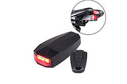 3в1 велосипедний гудок клаксон + сигналізація з пультом ДУ ліхтар LED світлодіодний Antusi A6P+