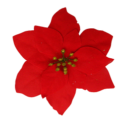 Штучна квітка пуансетія D14смсголова червона