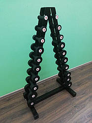 Гантельний ряд від 1 до 10 кг зі стійкою Гантелі, гирі, штанги та диски цільні