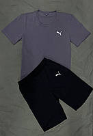 Комплект футболка темно-серая Puma + Шорты