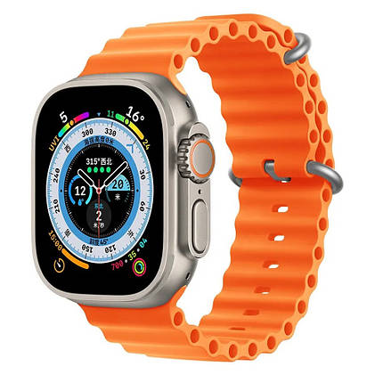 Розумний годинник Smart Watch 8 Ultra Смартгодинник з мікрофоном Шагомер Пульсометр Тонометр 49 mm Помаранчевий, фото 1