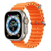Умные часы Smart Watch 8 Ultra Смарт часы с микрофоном Шагомер Пульсометр Тонометр 49 mm Оранжевый