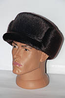 Мужская шапка финка из нерпы темно-коричневая