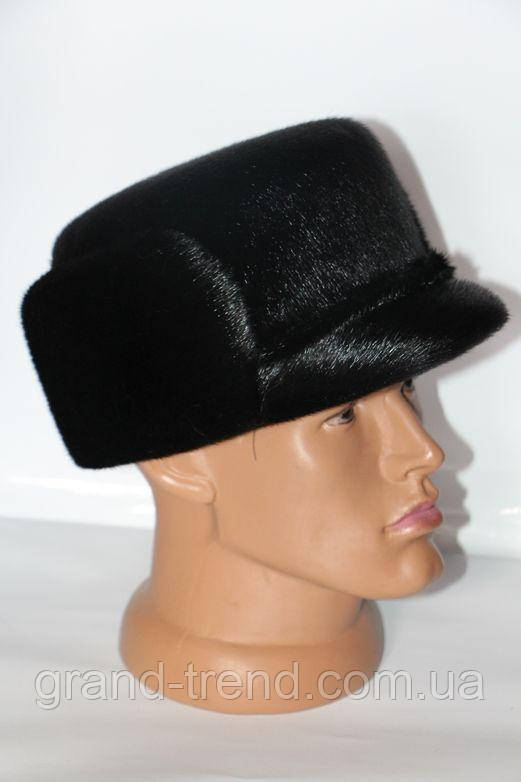 Чоловіча шапка- Фінка з хутра нерпи чорний колір
