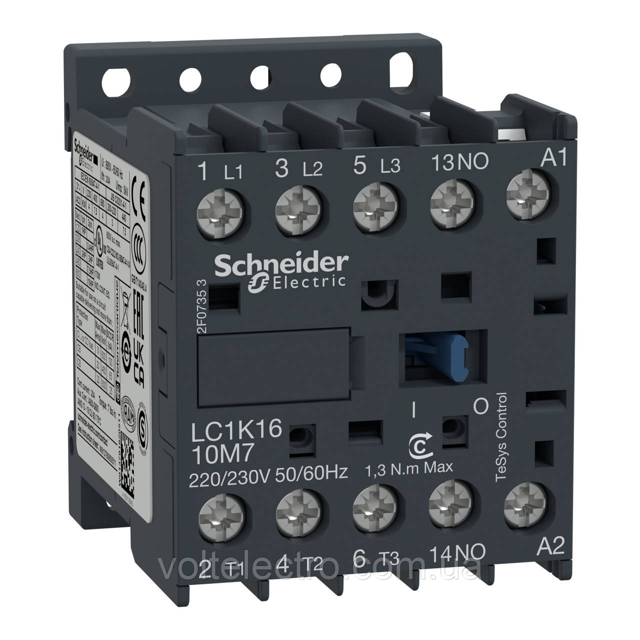 Контактор Schneider TeSys K 3P, 16А, НВ, 220В гвинтовий затиск
