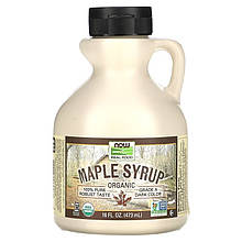 Органічний кленовий сироп NOW Foods "Organic Maple Syrup" темний колір, клас A (473 мл)