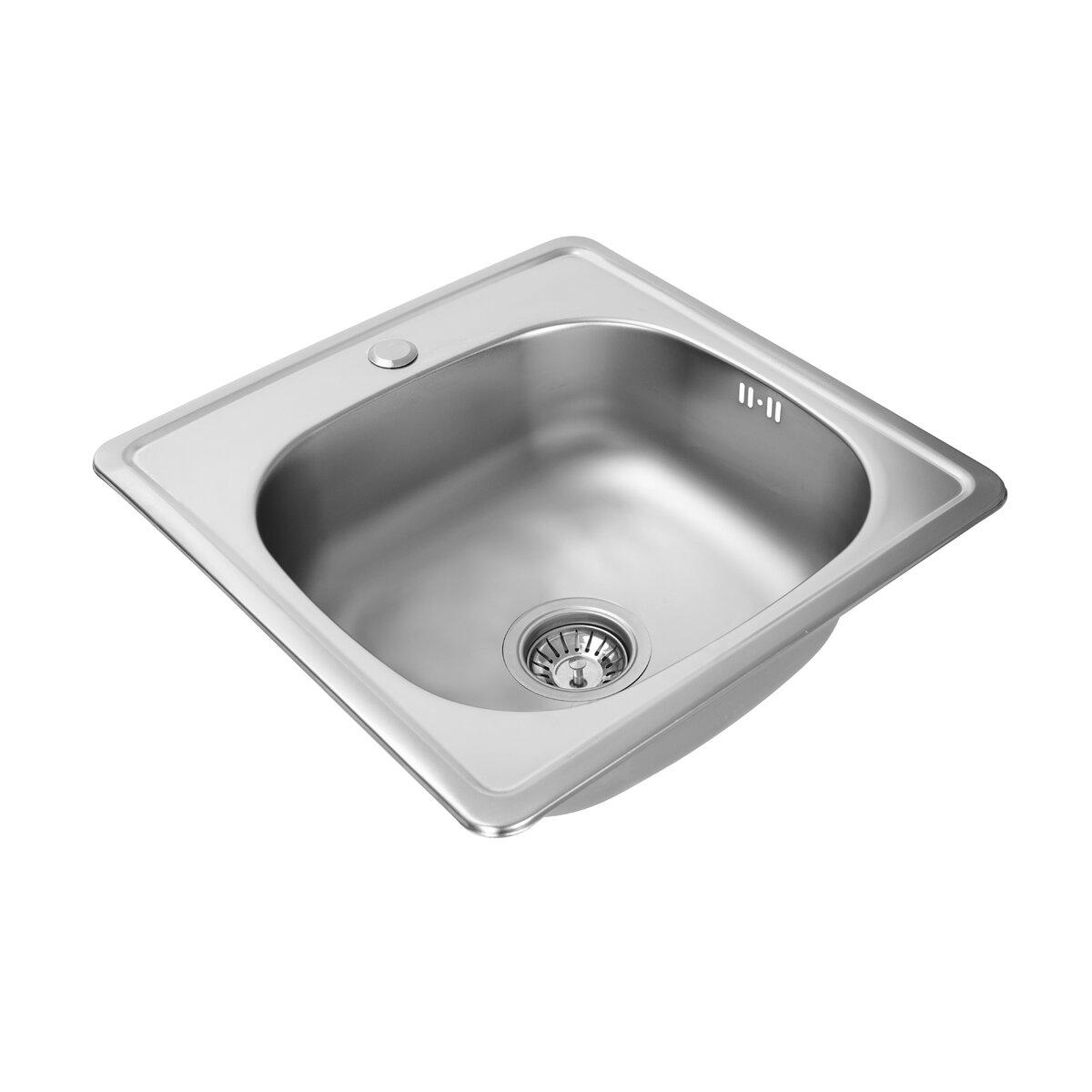 Квадратна сталева мийка Platinum 4848 Decor 0,6 мм