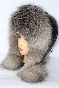 Жіноча модна шапка вушка хутро лисиці чорнобурки