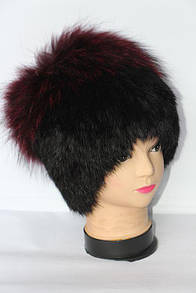 Жіноча модна шапка з хутра кролика та чорнобурки
