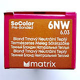 6NW (темний блонд нейтральний теплий) Стійка крем-фарба для волосся Matrix SoColor Pre-Bonded,90ml, фото 2