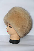 Жіноча шапка з хутра песця бежева