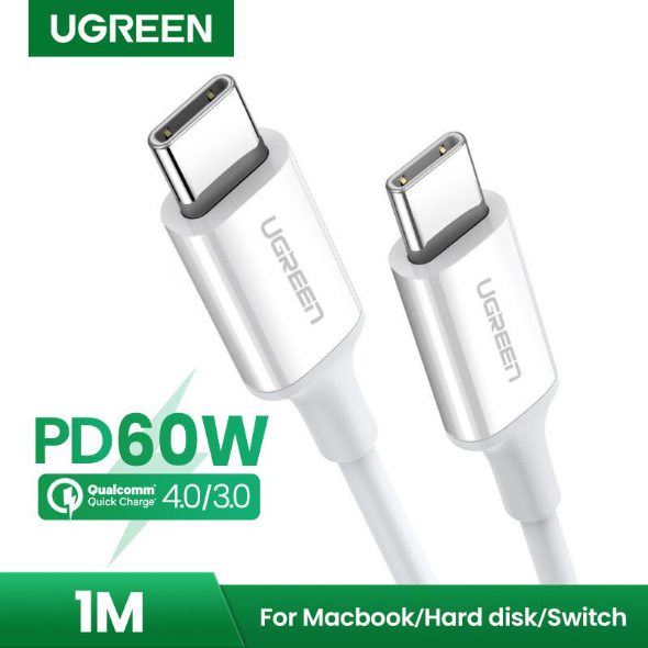 Кабель Ugreen Type-C to Type-C 1м White (US264), фото 1
