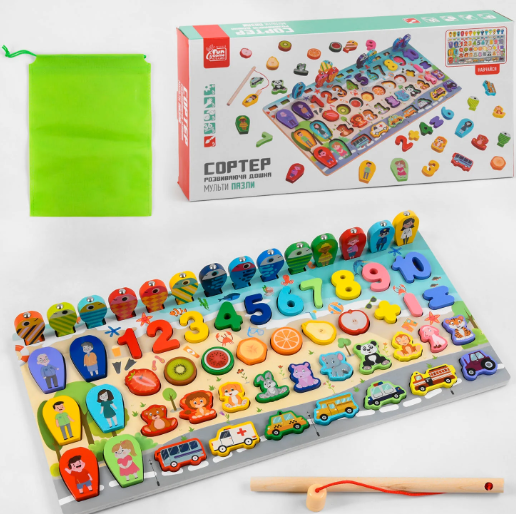 Дерев'яна гра Математика риболовля сортер