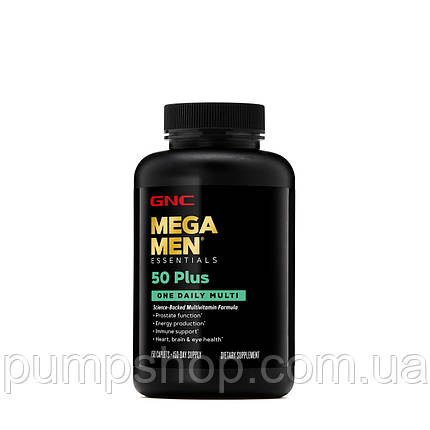(термін до 04.2024 року) Вітаміни для чоловіків GNC Mega Men 50 Plus One Daily Multi 150 капс., фото 1