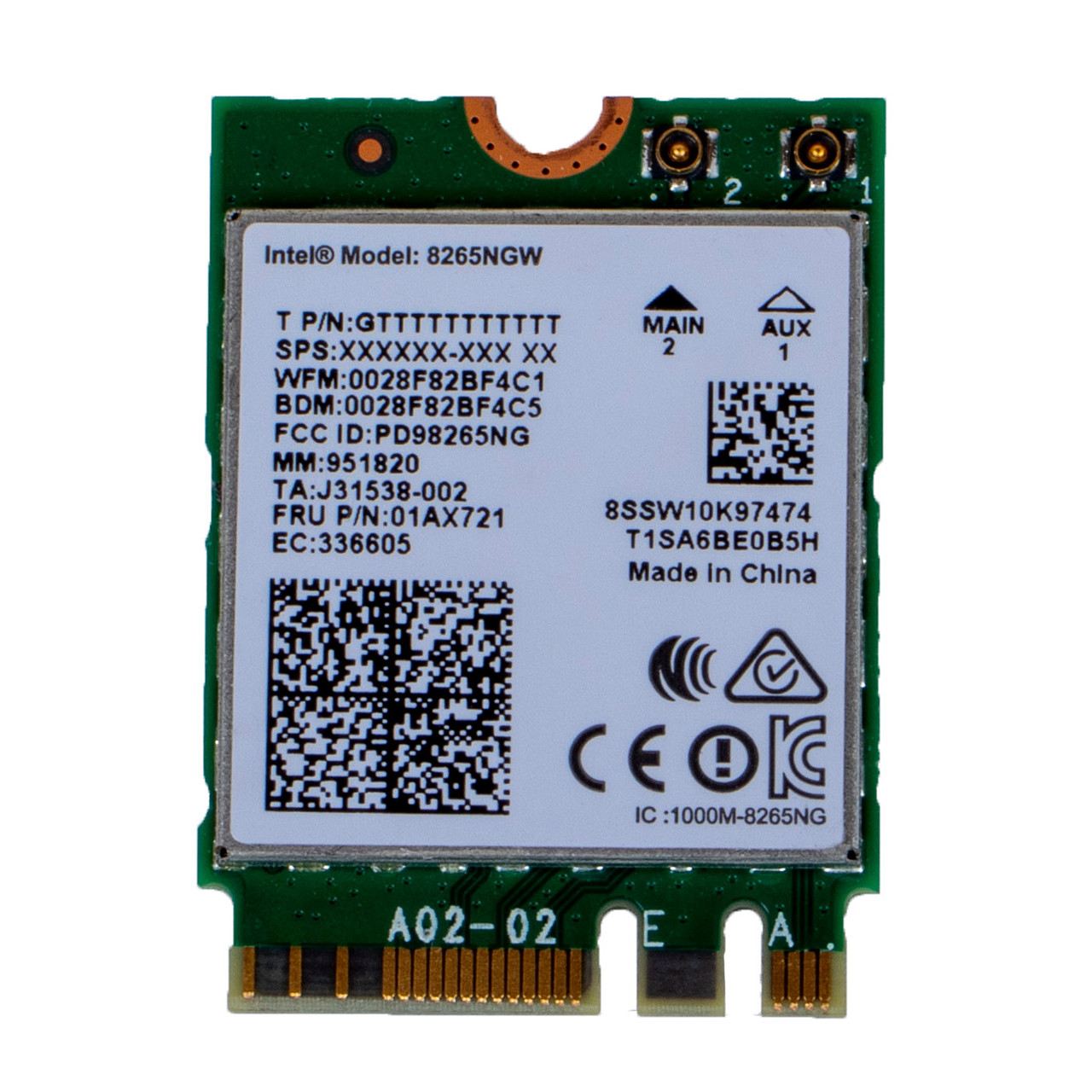 Wi-fi+BT модуль M.2 для Lenovo! Intel Wireless-AC 8265NGW (01AX721) 802.11 b, g, n, ac 867 Mbps 5GHz! бу