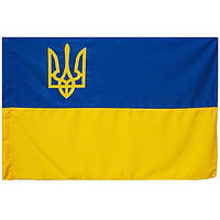 Прапор України П-9T 145х220 см поліестер з тризубом