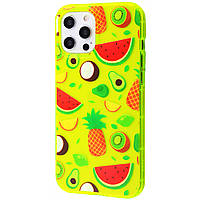 Чехол для Apple Iphone 12 Pro Max фрукты. Цвет: желтый
