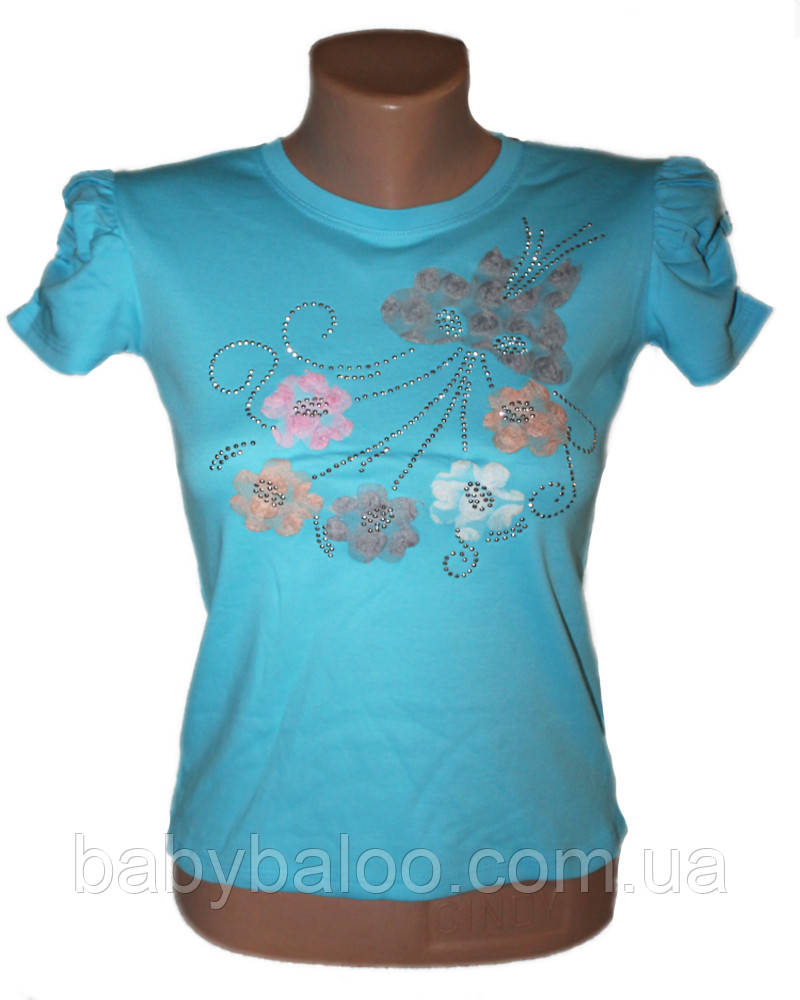 Стильна підліткова футболка Машина з квітами (зростання від 116см ...