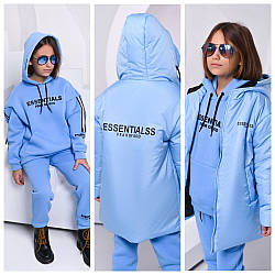 Теплий підлітковий костюм із трендовою курткою для дівчаток, р-ри на зріст 146 — 164 + ВІДЕООБЗОР