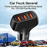 Зарядний пристрій для телефону від прикурювача автомобіля QC3.0 USB зарядка для смартфону в авто, фото 4