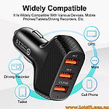 Зарядний пристрій для телефону від прикурювача автомобіля QC3.0 USB зарядка для смартфону в авто, фото 2