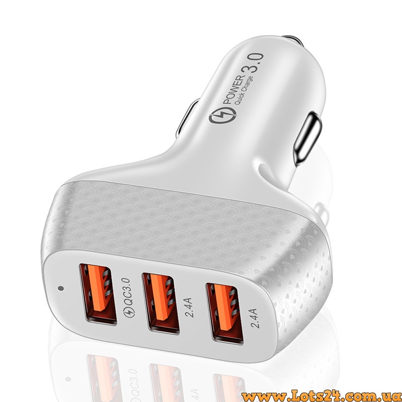 Зарядний пристрій для телефону від прикурювача автомобіля QC3.0 USB зарядка для смартфону в авто