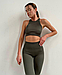 Спортивний жіночий топ в рубчик L, Хакі, фото 3