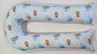 Наволочка  на подушку для вагітних і годуючих U-340 забарвлення "Блакитні ведмедики"