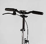 Самокат двоколісний Factor BS-81766 алюмінієвий, ручне дискове гальмо, колеса PU 200 мм, 2 амортизатори, фото 2