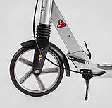 Самокат двоколісний Factor BS-81766 алюмінієвий, ручне дискове гальмо, колеса PU 200 мм, 2 амортизатори, фото 3