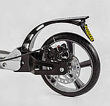 Самокат двоколісний Factor BS-81766 алюмінієвий, ручне дискове гальмо, колеса PU 200 мм, 2 амортизатори, фото 8