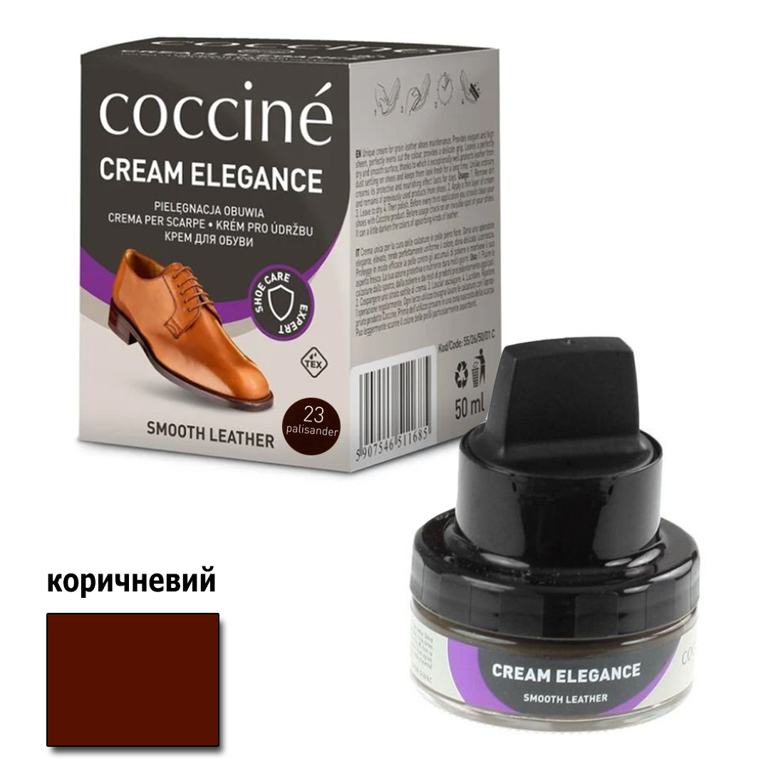 Крем коричневый полисандр Coccine для гладкой кожи с губкой 50мл. - фото 1 - id-p778795600