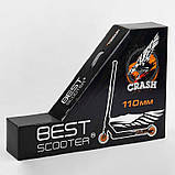 Самокат трюковий CRASH 41747 Best Scooter Зелений, колеса PU 110 мм, висота 93 см, ABEC 9 Chrome, фото 2