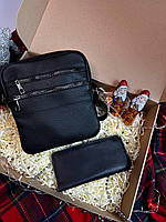 Подарочный набор - Luxury Box Detroit + longer для мужчины Сумка и клатч из натуральной кожи