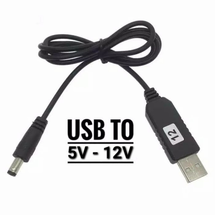 ОПТ Кабель для роутера USB, 12v модема перетворювач 5V-12V, 5.5*2.1mm to DC, фото 1