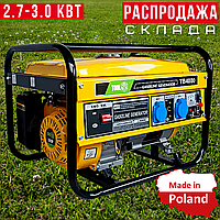 Бензиновий генератор 3 кВт Однофазний з Ручним Стартером ToolBox TB4000 Бензогенератор 3000 Вт для Дому Электрогенератор Польща