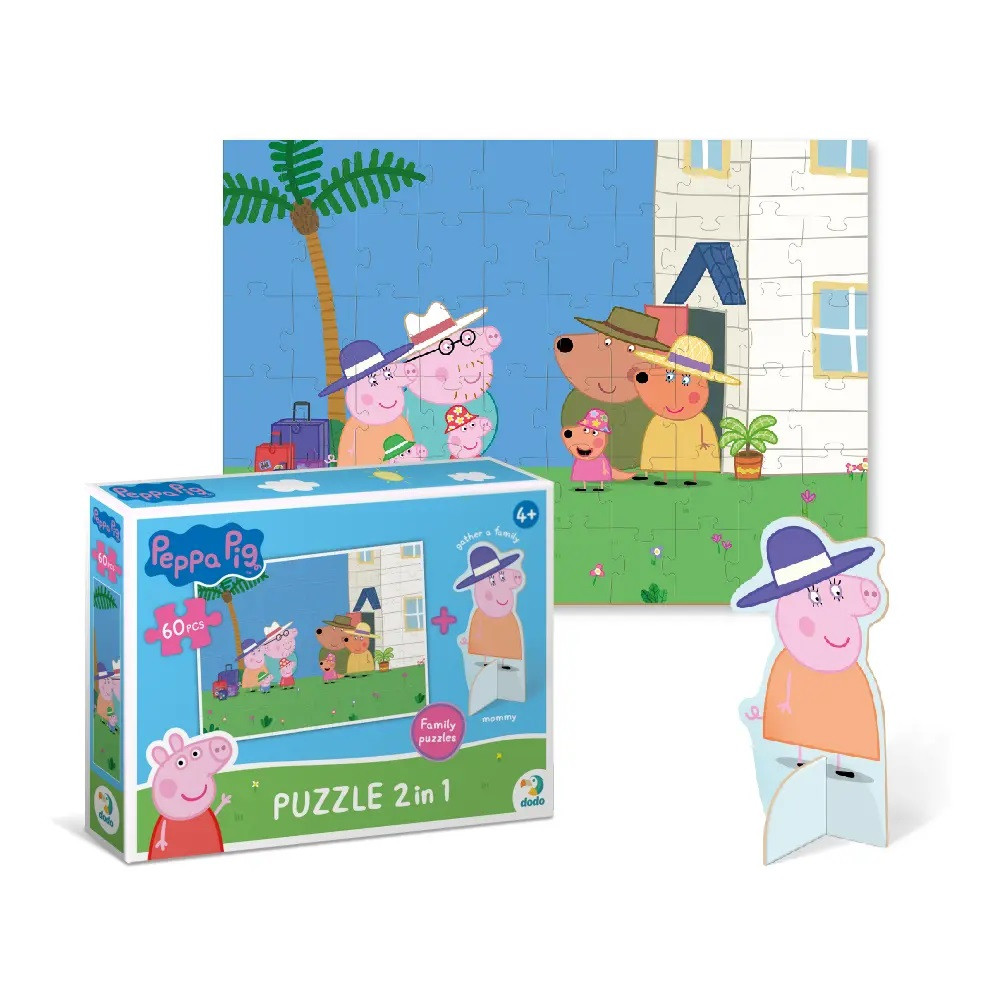 Дитячі пазли 2 в 1, з фігуркою Peppa Pig, Dodo, Свинка Пеппа, 200121