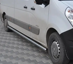 Пороги труби d60 без накладок кінцевик круглий\скош 2 шт нерж Fiat Ducato 1995-2006